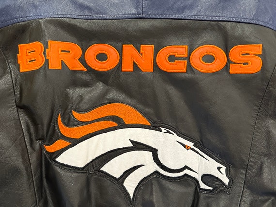 Vintage Denver Broncos NFL Leather Bomber Style J… - image 8