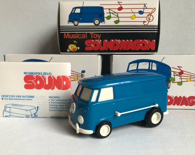 Vintage Musical Toy Soundwagon VW Bus by Tamconew Old Stockunused in
