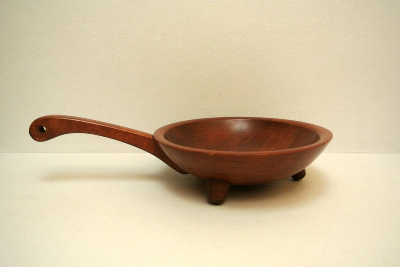 Vintage Munising Wood Footed Peanut Bowl w/ Handle Etsy