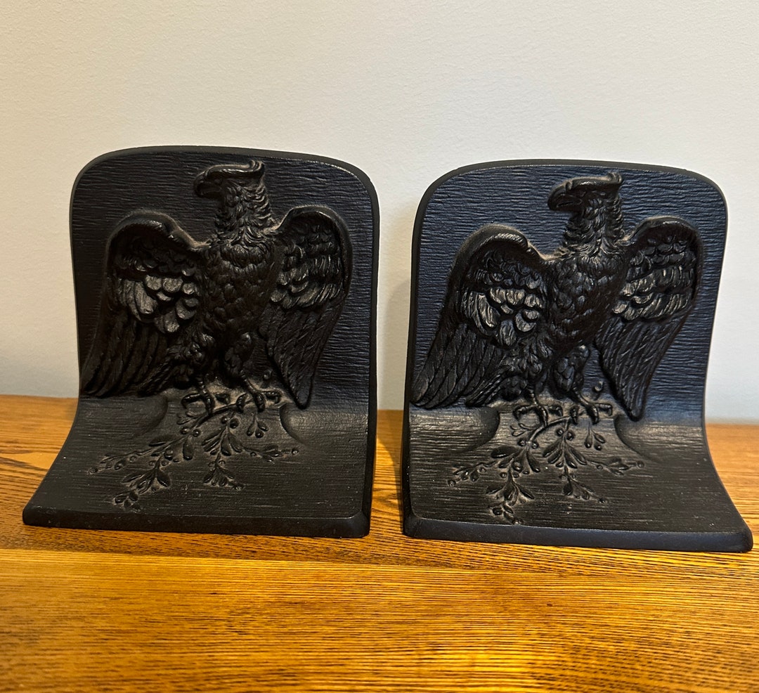 Antique Vintage Cast Iron Eagle Bookendsstamped B & Hbradley Etsy