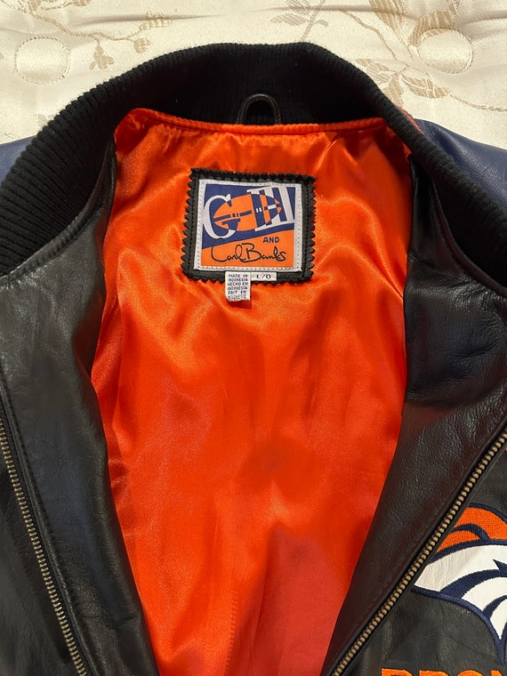 Vintage Denver Broncos NFL Leather Bomber Style J… - image 6