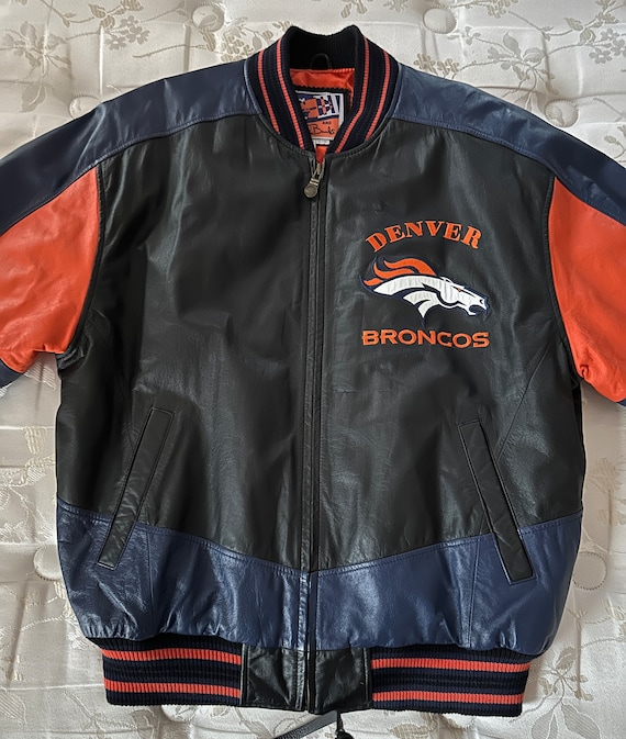 Vintage Denver Broncos NFL Leather Bomber Style J… - image 2