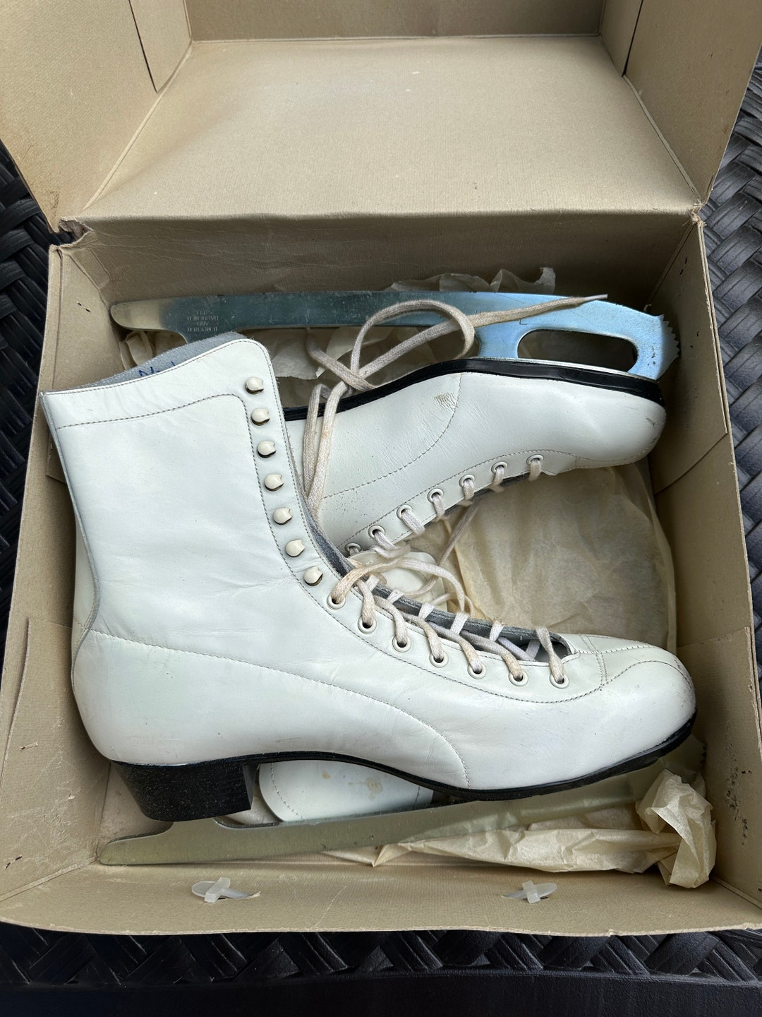 Vintage White Ice Skateswomen's Size 9leatherlined Made Etsy