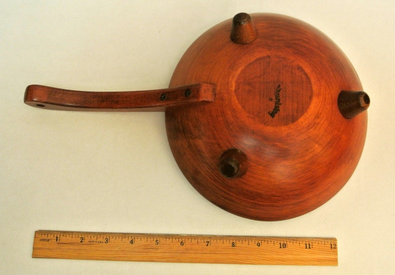 Vintage Munising Wood Footed Peanut Bowl w/ Handle Etsy
