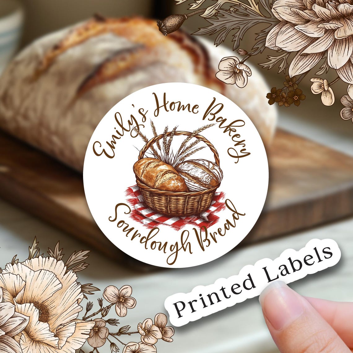 Personalized Homemade Bakery Labels || Custom Baking Stickers || Baked ...
