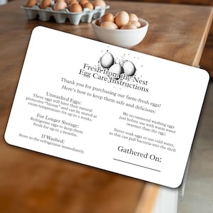 Egg Care Carton Labels For Thermal Printers || Fresh Eggs Editable Design Template || 4 x 6 Printable Printable Labels || CT005