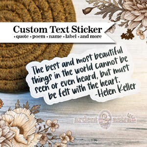 Personalized Word Sticker Design || Custom Quote Sticker || Your Words, Quote Or Saying || 1&quot; 2&quot; 3&quot; 4&quot; 5&quot; 6&quot; 7&quot; 8&quot; Inch Waterproof Decal
