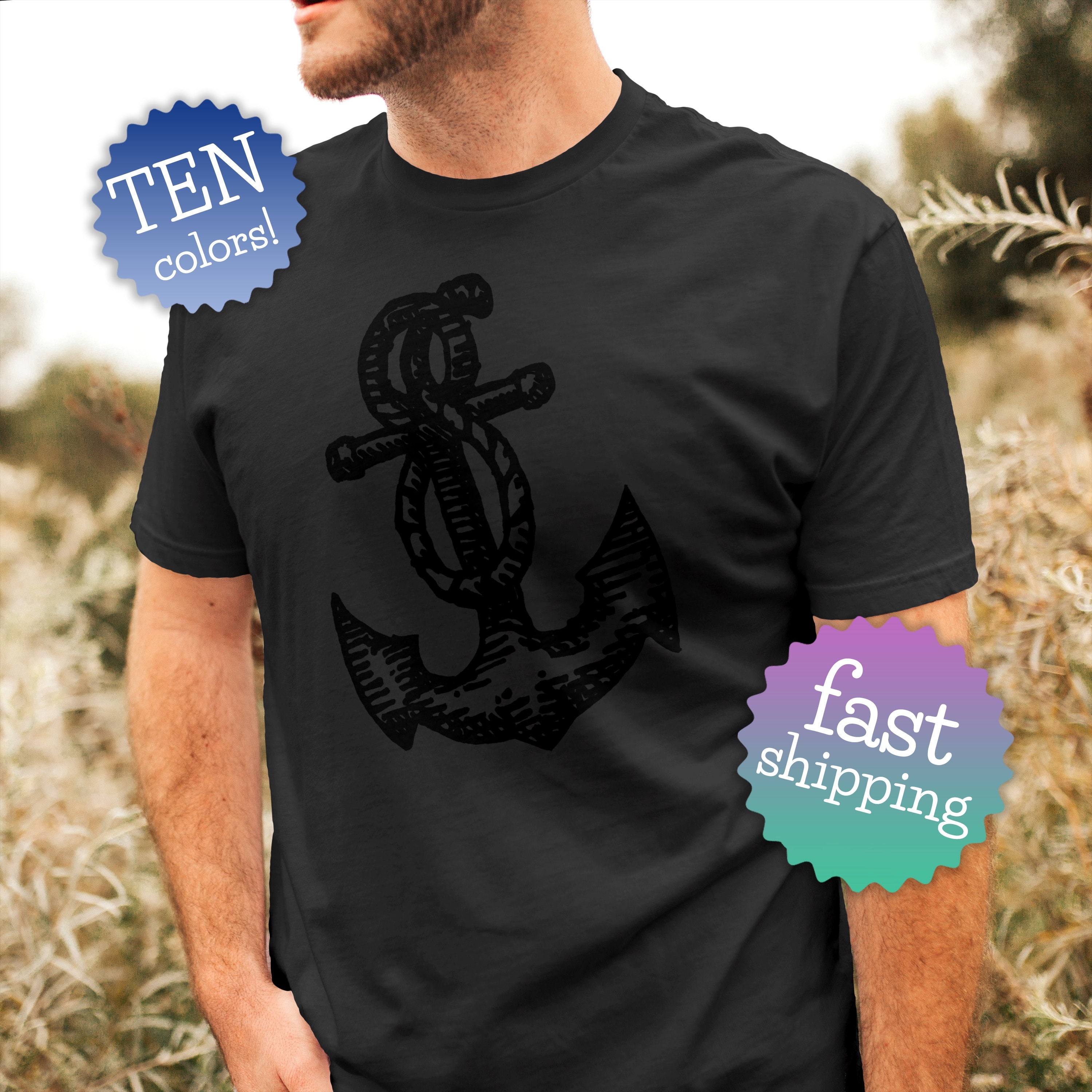 Mens Anchor Shirt Cool Anchor T Shirt Etsy