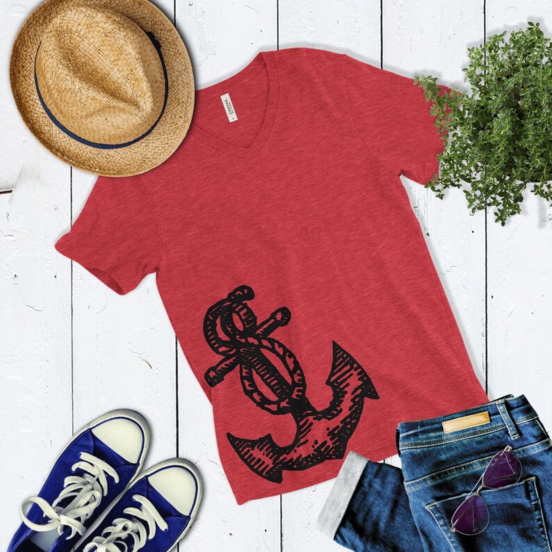 Anchor T Shirt Nautical Anchor Shirt Cute Womens Shirt Etsy