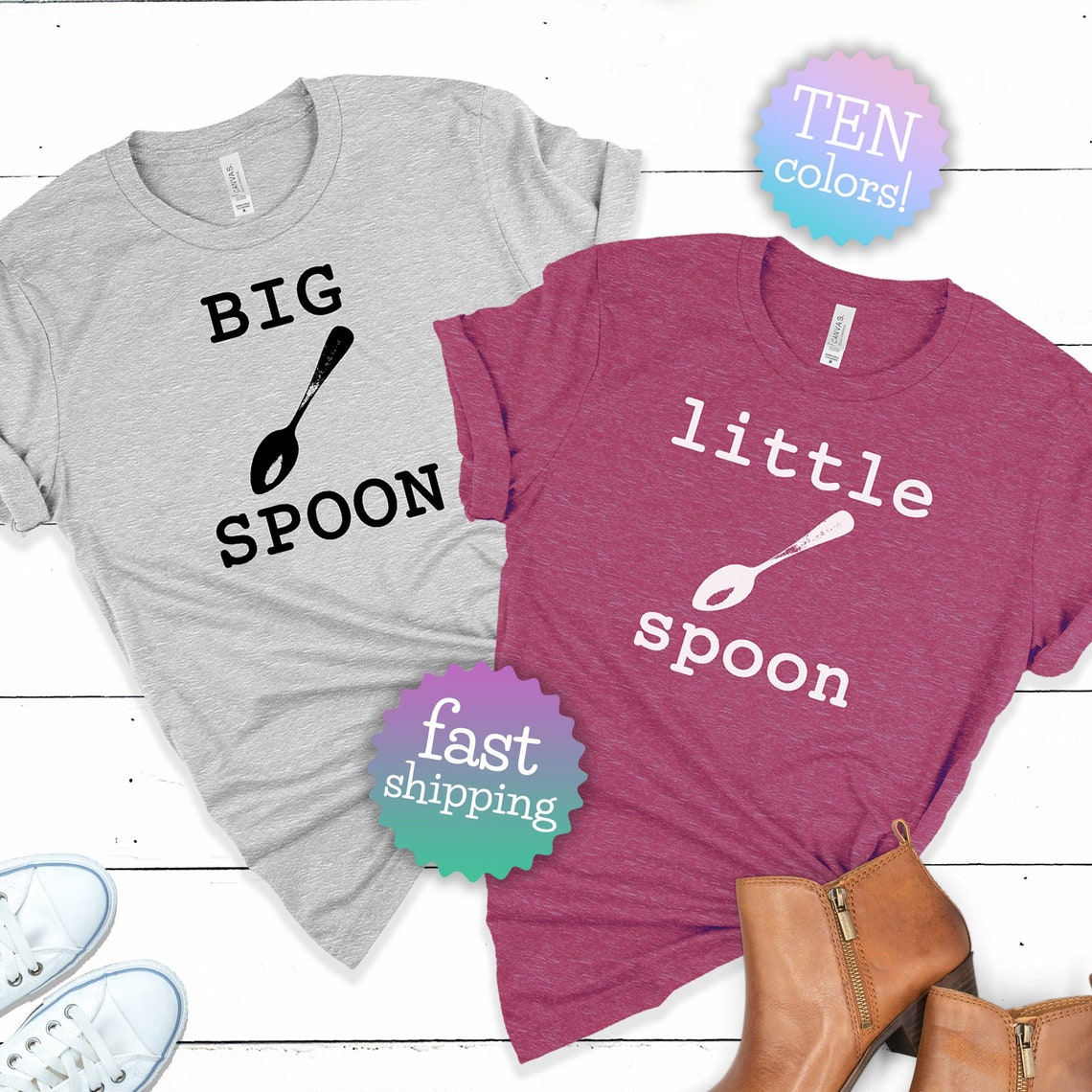Big Spoon Little Spoon T Shirt Couples Shirts Matching Couples Etsy