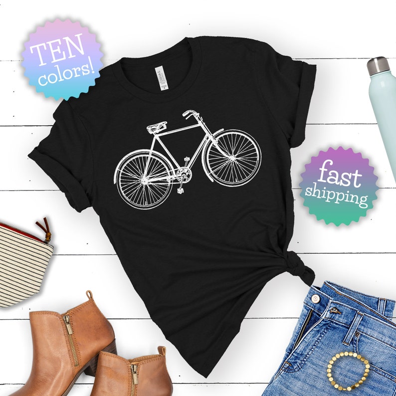 Cute Women's Bicycle Shirt. Women's Crewneck Vintage Etsy