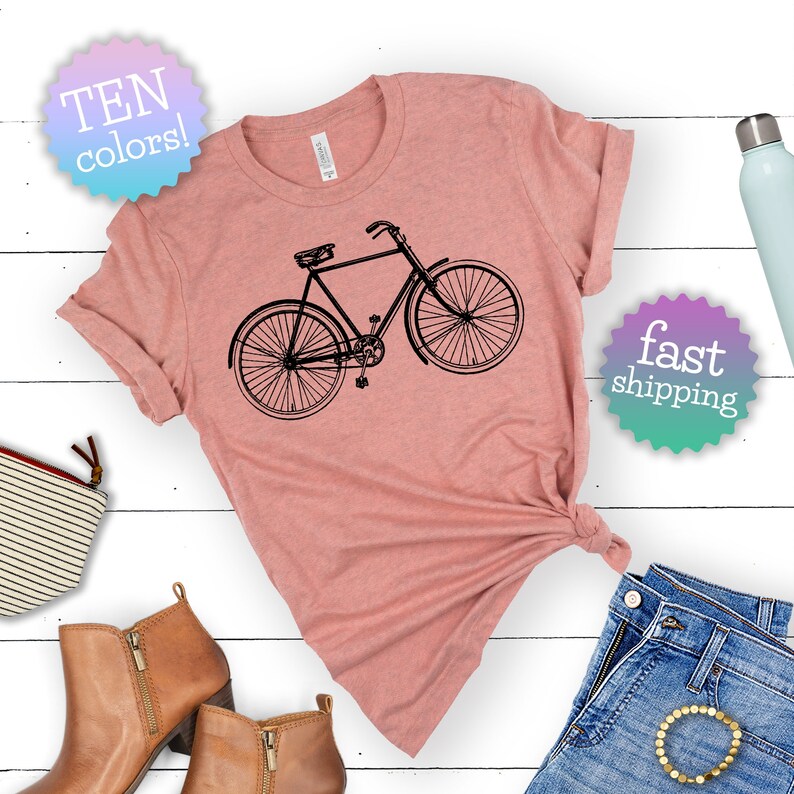 Cute Women's Bicycle Shirt. Women's Crewneck Vintage Etsy