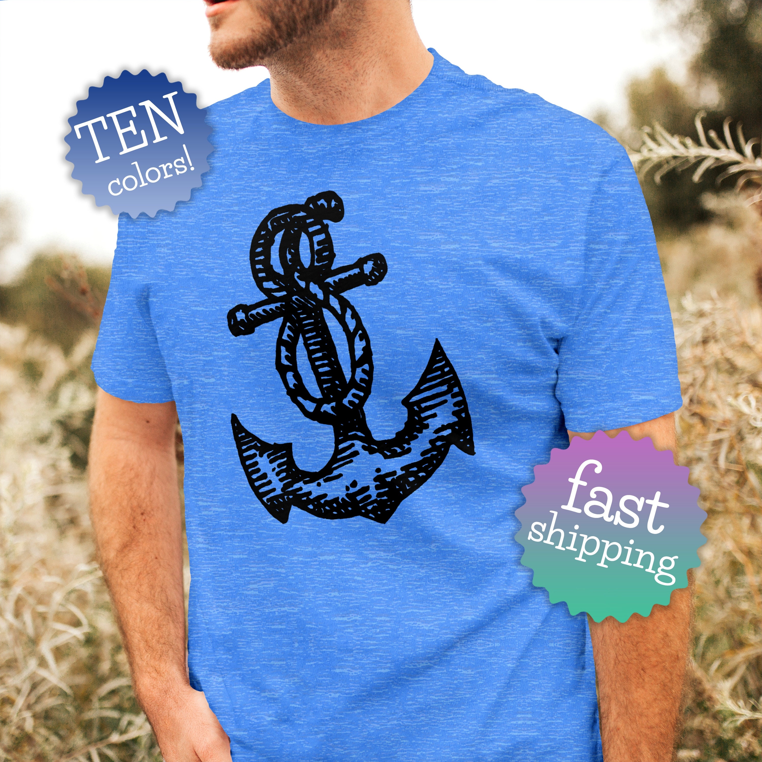 Mens Anchor Shirt Cool Anchor T Shirt Etsy