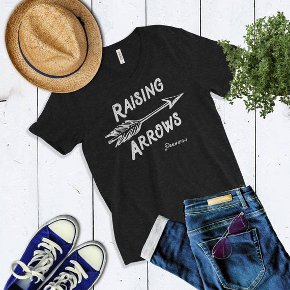 RAISING ARROWS PSALMS 127 3-5 UNISEX V-NECK SHIRT