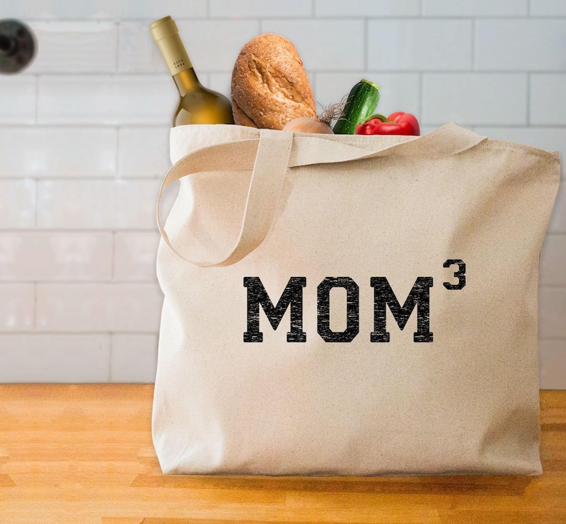 MOM3 tote bag mom cubed tote bag mother of 3 kids tote bag mom of 3 kids gift mother of three kids gift gift for mom