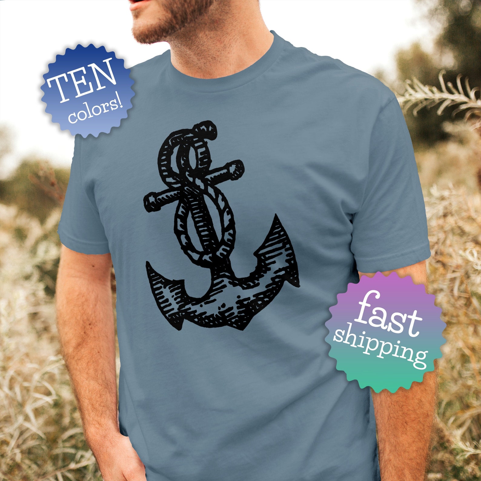 Mens Anchor Shirt Cool Anchor T Shirt Etsy