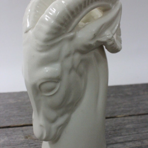 Vintage ceramic ram's head, Made in Japan