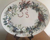 Lenox Winter Greetings Catherine Mclung large Serving Platter 16 quot x 12.5 quot USA
