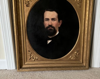 Oil on Canvas Portrait of a Gentleman 19c unsigned