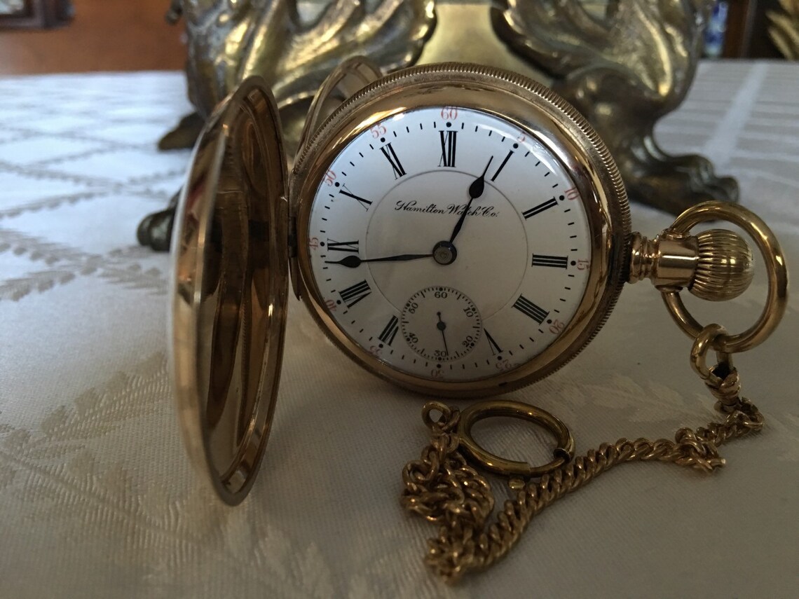 Antique Hamilton pocket watch 927 Hunting movement Lancaster Etsy
