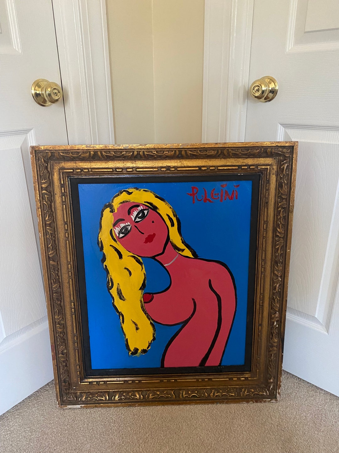 American Thomas Pulgini Abstract Modernist Pop Art Oil Painting on