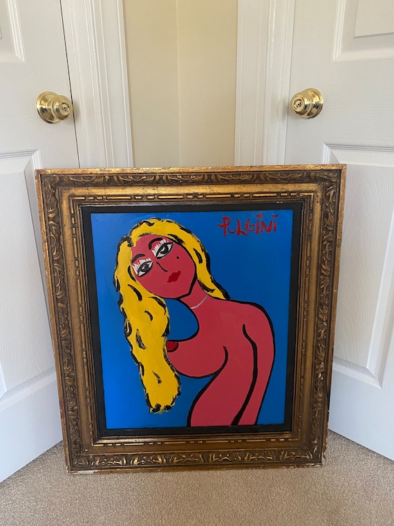 American Thomas Pulgini Abstract Modernist Pop Art Oil Painting on