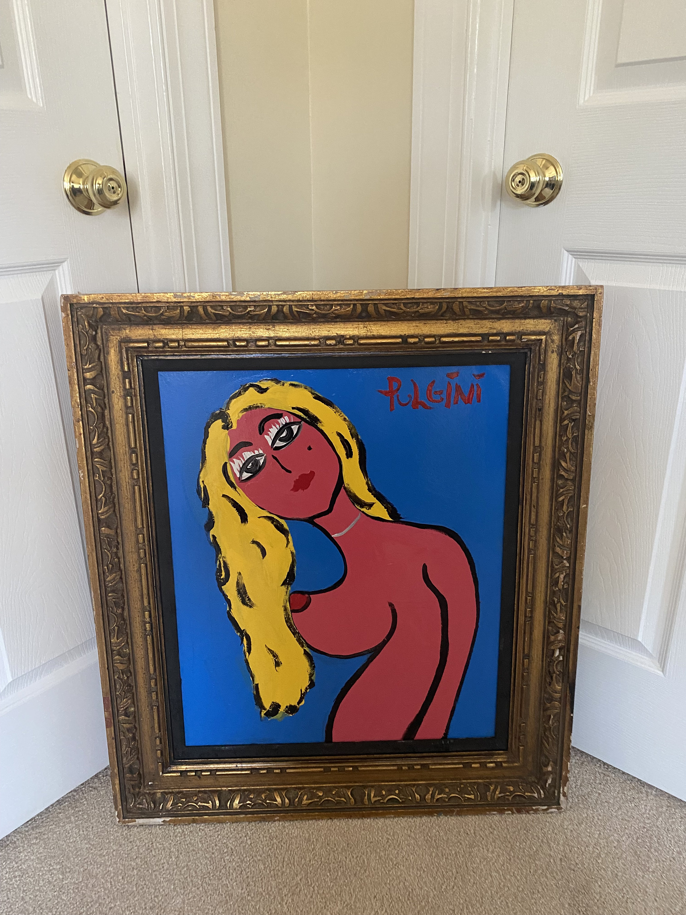 American Thomas Pulgini Abstract Modernist Pop Art Oil Painting on