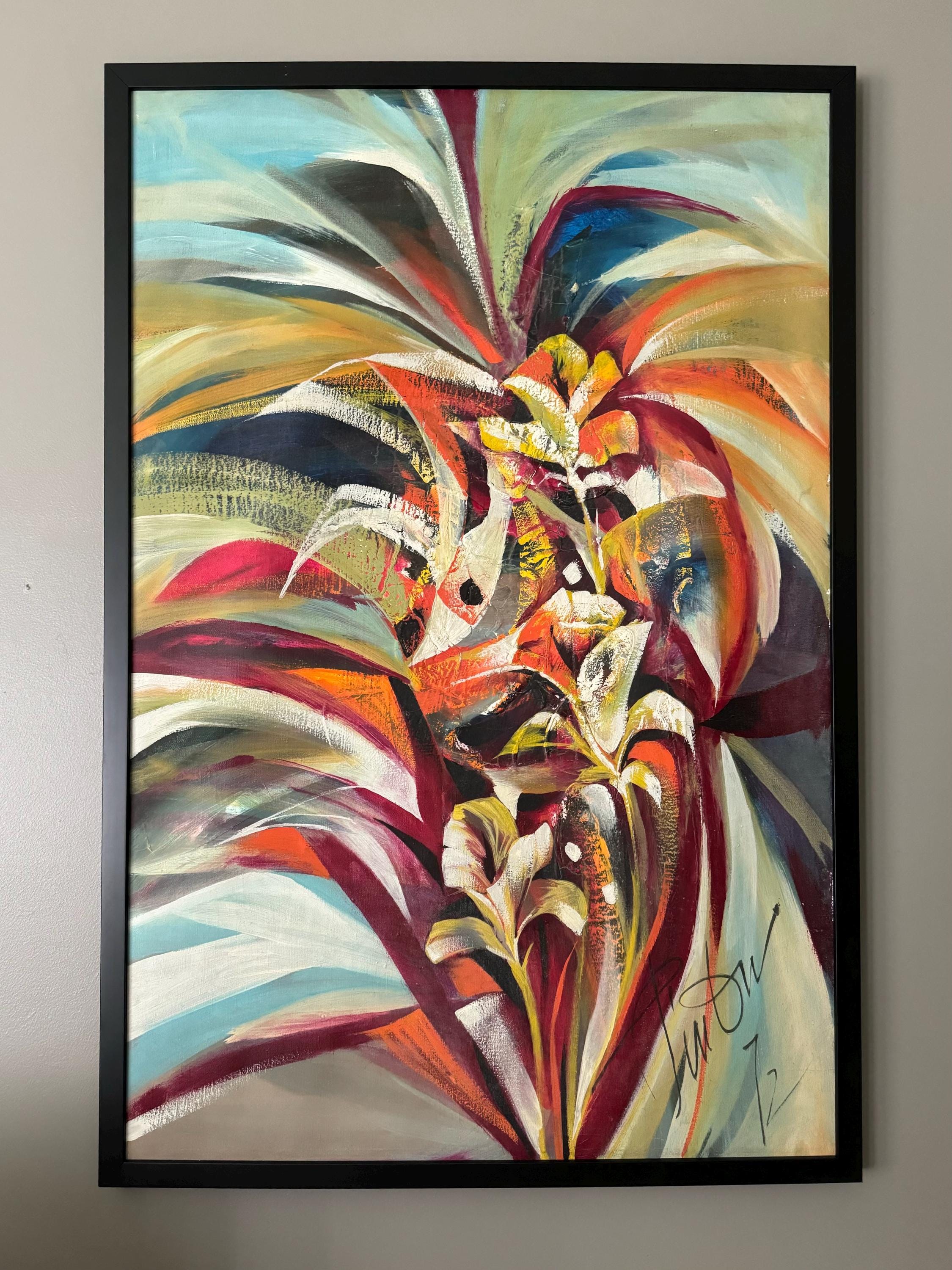 peck pinon 絵画 Large Mid Century Abstract Oil Painting Perfecto 