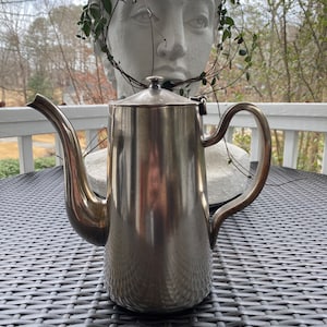 Waldorf Astoria Stainless coffee Tea pot marked DW Haber & Sonny