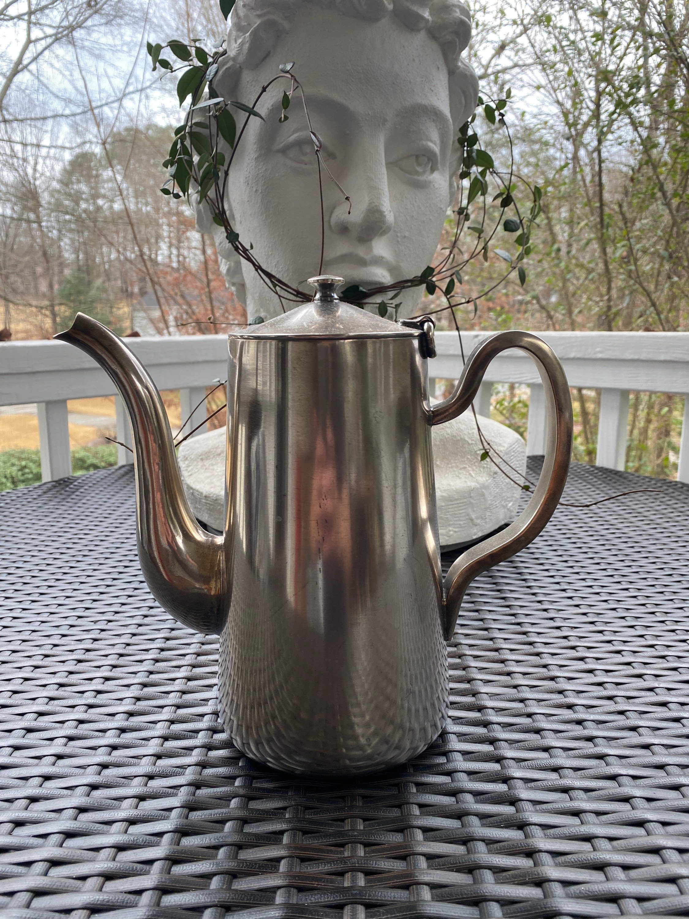 Waldorf Astoria Stainless Coffee Tea Pot Marked DW Haber & Sonny