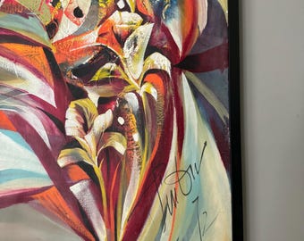 peck pinon 絵画 Large Mid Century Abstract Oil Painting Perfecto 