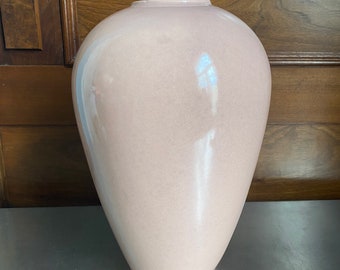 Large peach pottery vase 12 in tall