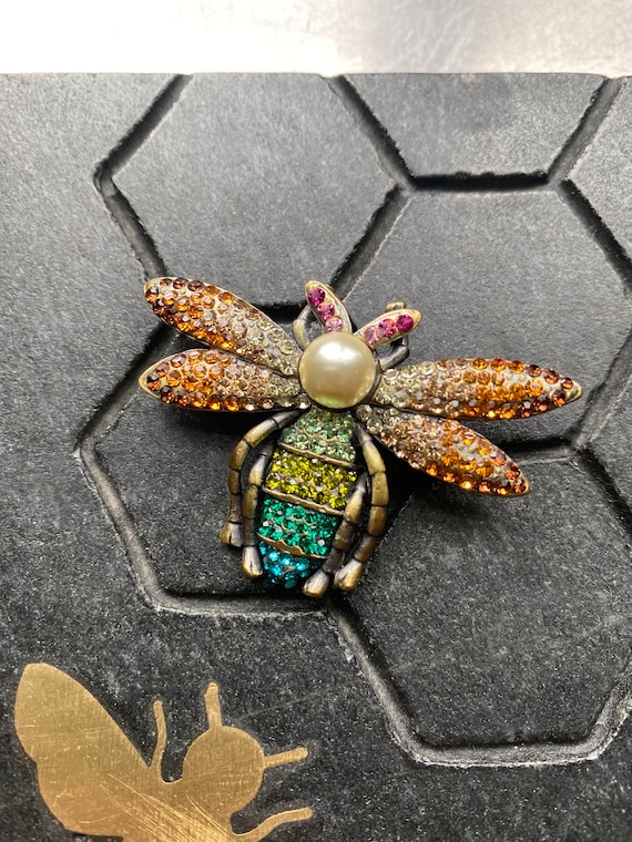 Buy English B W Butler and Wilson Bee Brooch Multi Crystal 2