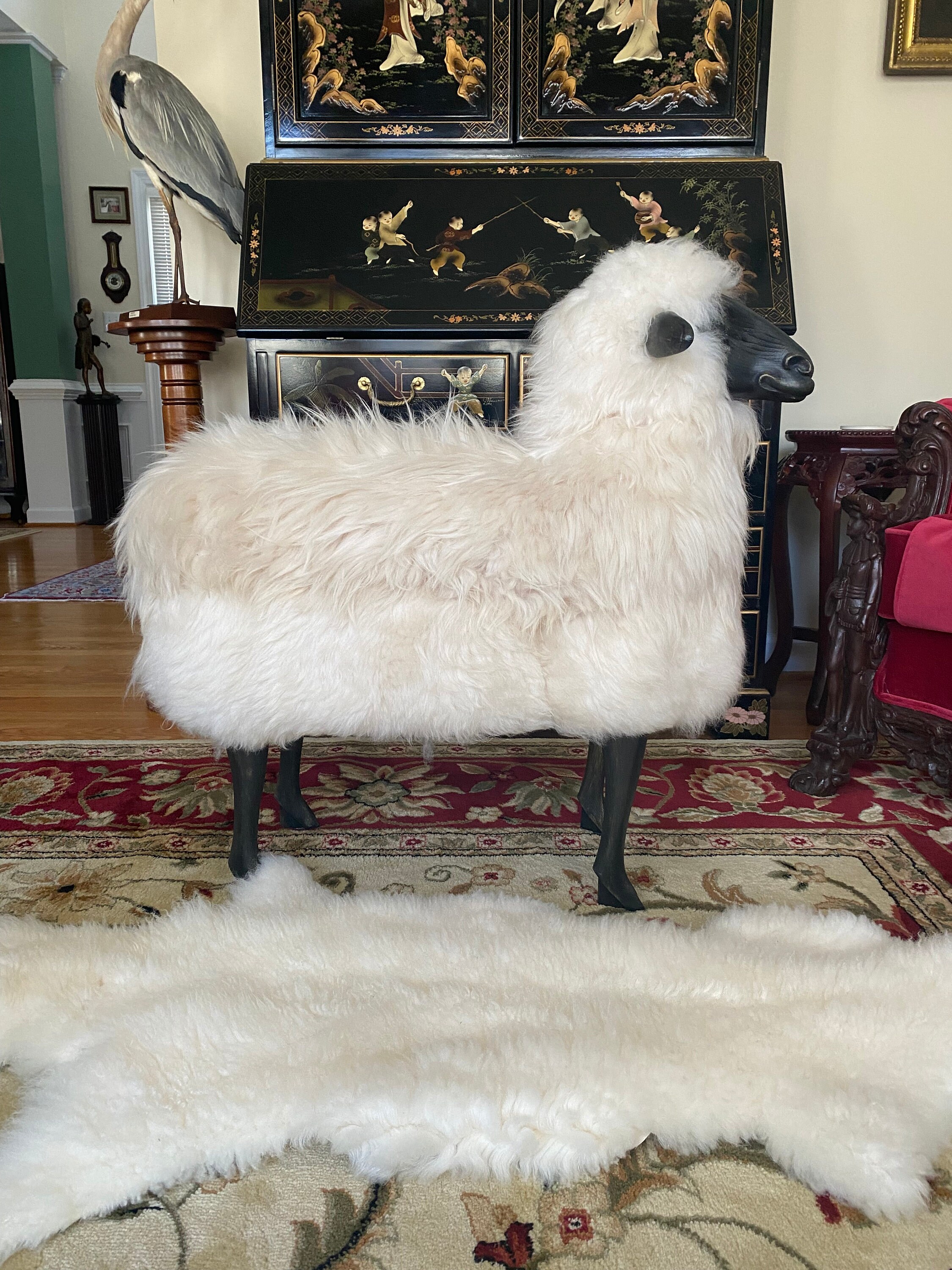 専用です　SHEEP FUR Sculptural Manner of François-xavier Lalanne Sheep Bench Wool