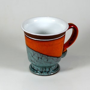 Unique Wheel Thrown Mug, Raku mug, Christmas gift for her, Pottery mug handmade