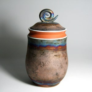 Handmade Pottery Kitchen Canister, Ceramic storage jar, Salt cellar with lid, Kitchen gift idea, Coffee jar, Christmas gift