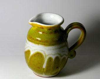 Green Milk Jug, Pottery Creamer, Sugar and Cream, Wheel Thrown and Hand Decorated Artistic Pottery, Tea Sets, Table Decor