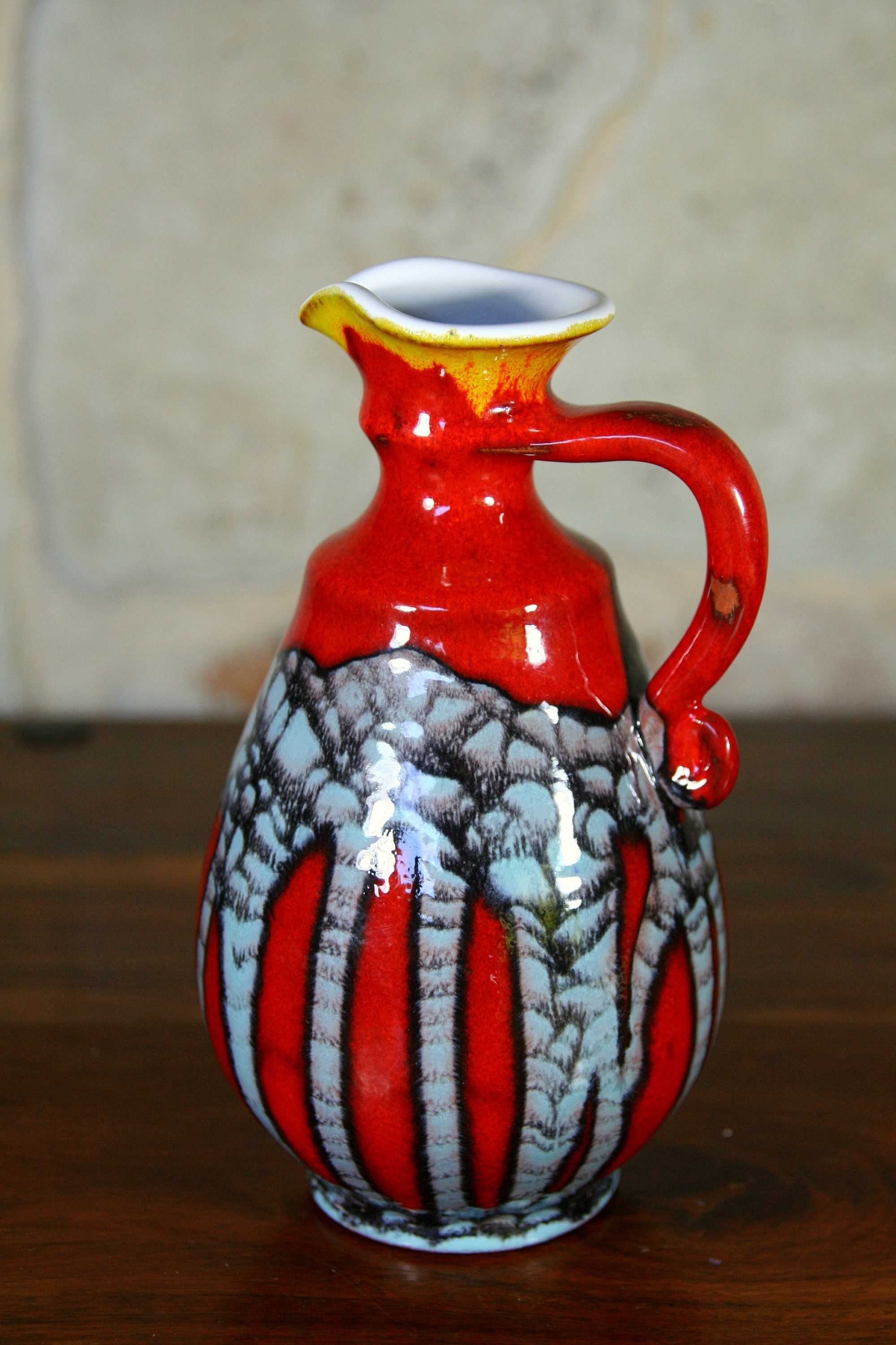 Red Pottery Liqueur Set Ceramics and Pottery Decanter With 6 Etsy
