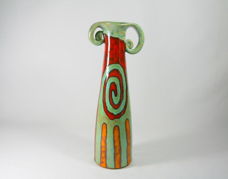 Wheel Thrown Rustic Ceramic Vase Pottery Vase Handmade Tall Etsy