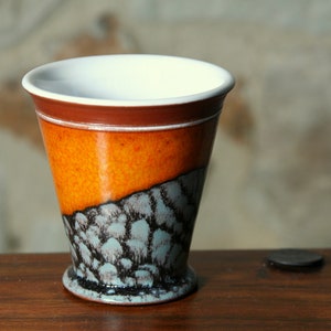 Small ceramic tumbler set of 2, Pottery mug, Clay tumbler, Espresso Cup, Ceramic juice glass