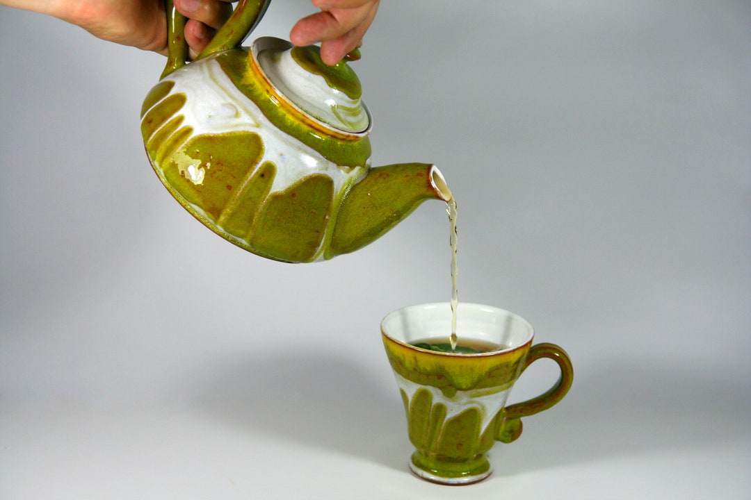 Green Tea Ceramic Teapot Impressive Gift Ceramic Tea Pot Etsy