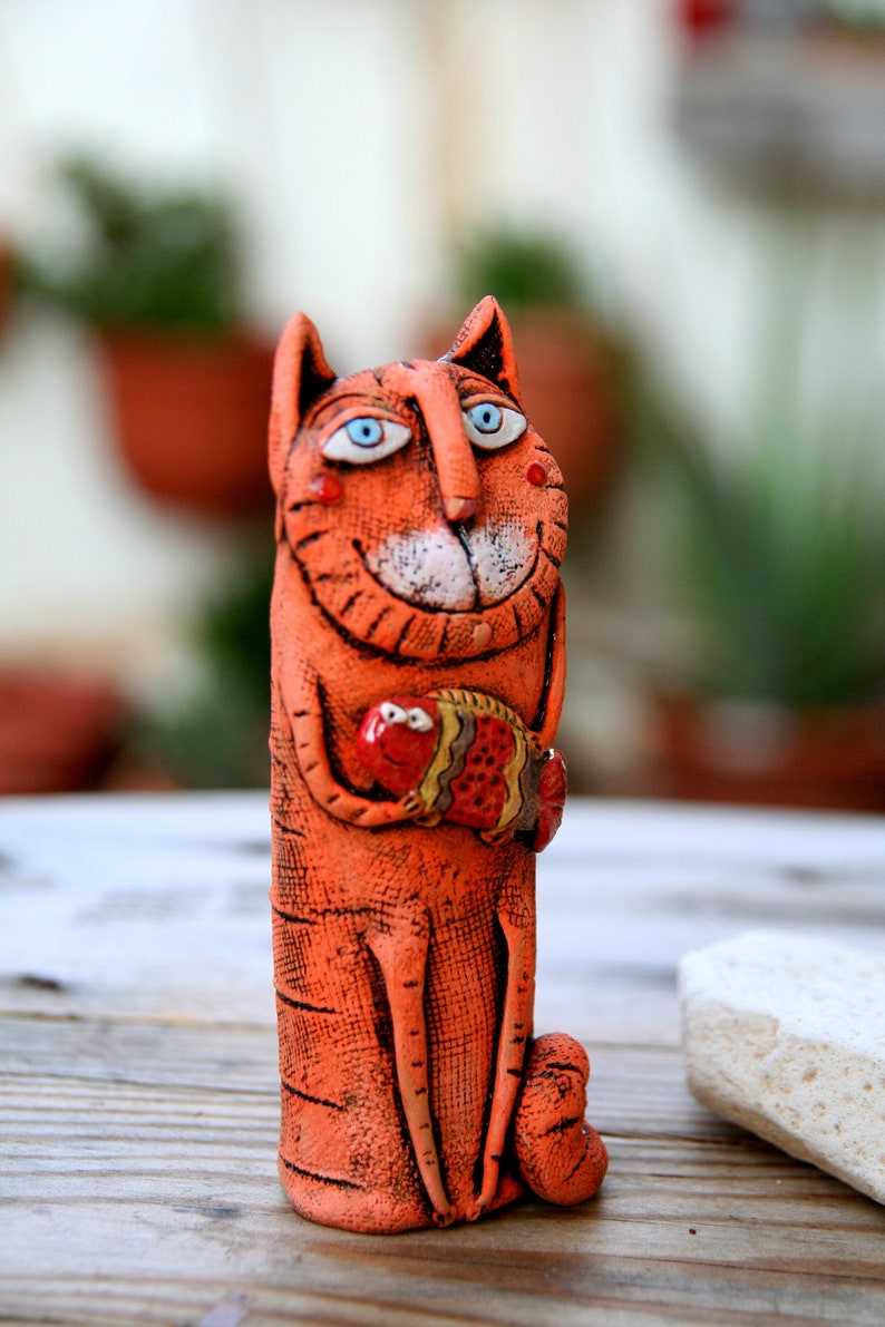 whimsical cat figurines