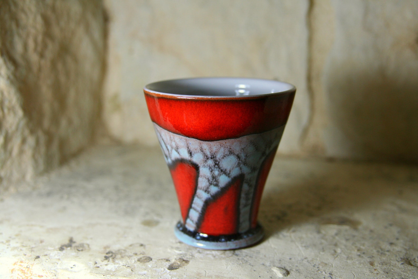 Red Pottery Liqueur Set Ceramics and Pottery Decanter With 6 Etsy