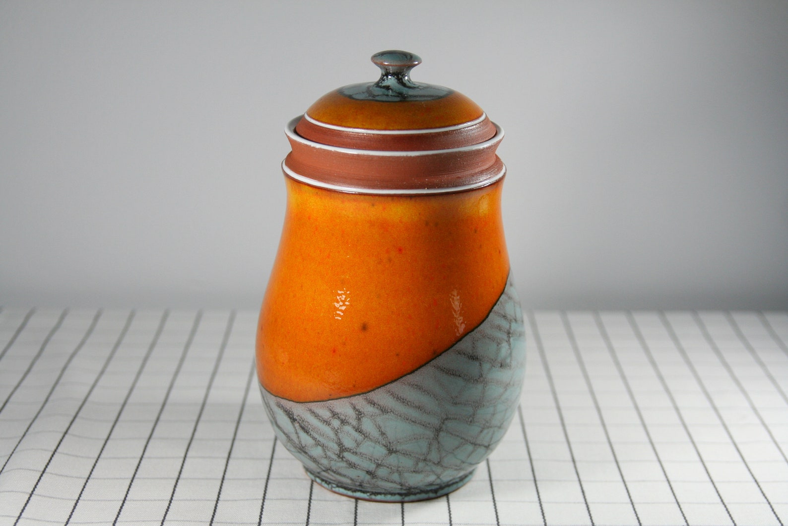 Ceramic Cookie Jar Pottery Kitchen Canister With Lid Kitchen Etsy