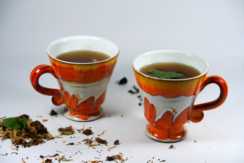 Ceramic Tea or Coffee Mug, Cute Mug, Handmade Pottery Mug, Ceramic coffee cup, Wheel Thrown Mug image 1