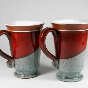 Ceramics and Pottery Coffee Mug, Red Tea Mug, Unique Ceramic Mug, Cute Handmade Mug, Handcrafted Mug, Art Pottery