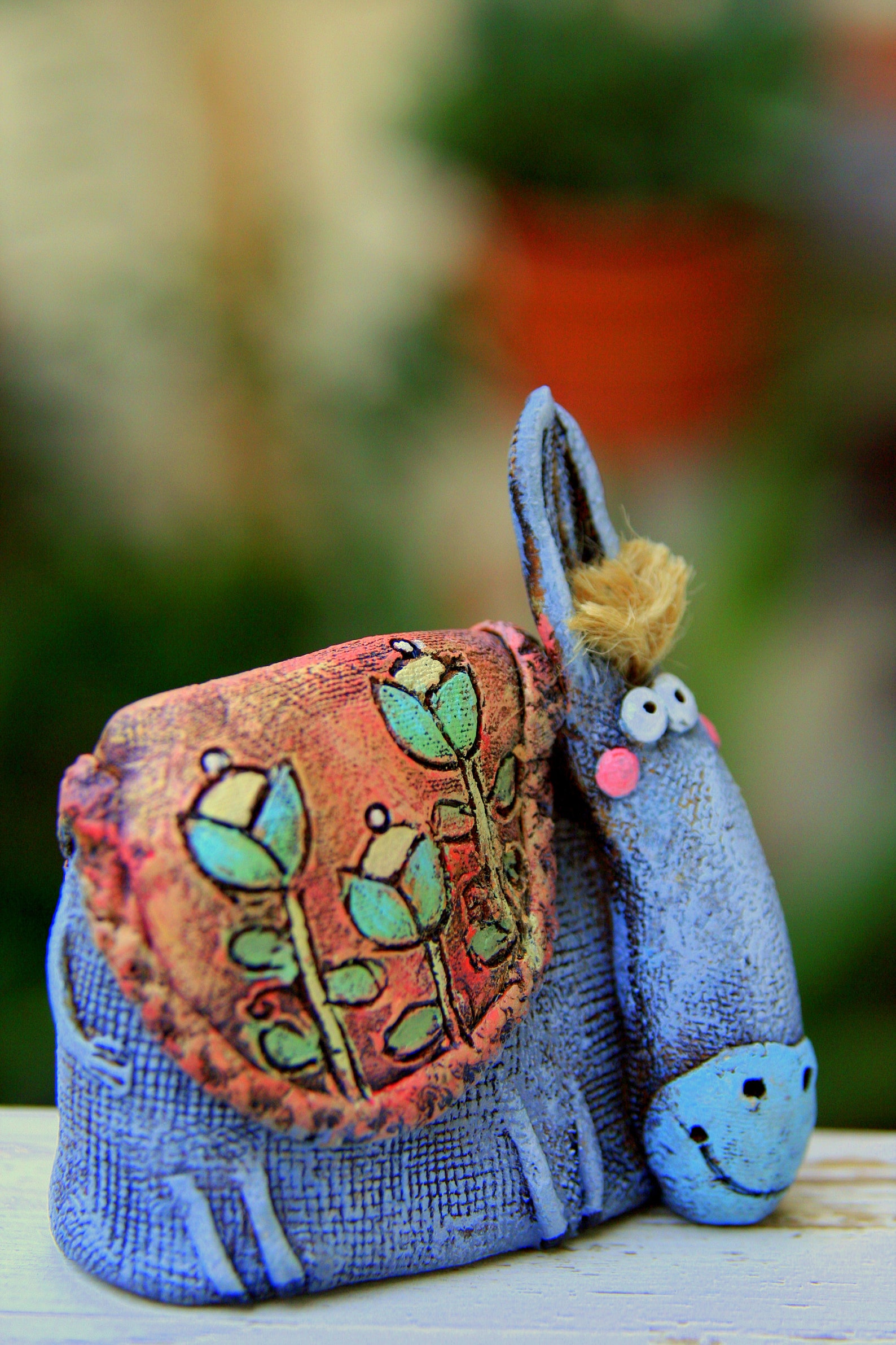 Ceramic Donkey Figurine Pottery Donkey Burro Donkey Etsy