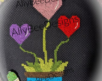 Heart Plant Cross stitch pattern PDF