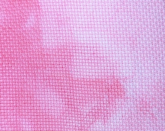 14 count hand dyed aida crosstitch fabric - BubbleGum