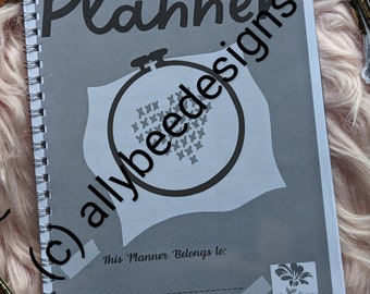Cross-stitch planner - BLACK AND WHITE  printed and bound notebook